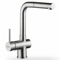 Pyramis Capriccio Premium Μπαταρία Κουζίνας Πάγκου με Ντουζ Inox Ασημί 090917201